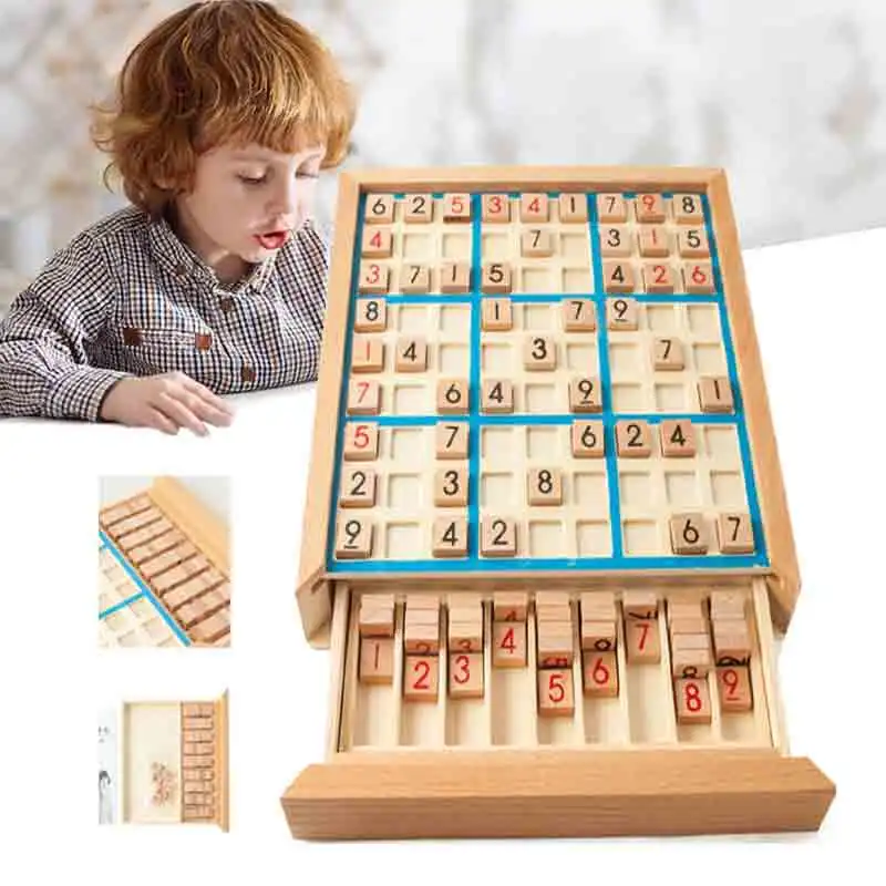 Wooden Toys Sudoku Crosswords Montessori Educational Digits Inference Logic Games Latin Square Math Puzzles Number Place Games