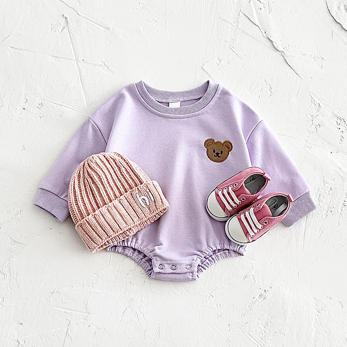 Baby Clothes Romper Long Sleeve Bear Sweatshirt Sweet Lavender Terry Cotton 0-2Y Newborn Boy Girl Bodysuits Infant Fall Winter 20 Baby Clothes Romper Long Sleeve Bear Sweatshirt Sweet Lavender Terry Cotton 0-2Y Newborn Boy Girl Bodysuits Infant Fall Winter - Image 4