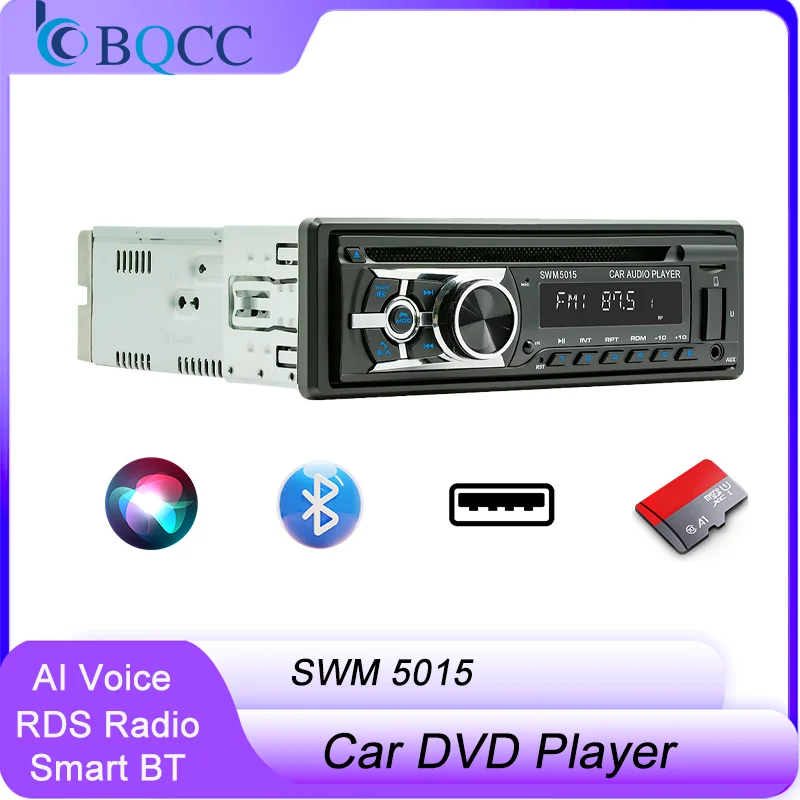 1 Din Universal Car DVD/CD/VCD Player AI Voice BT USB TF AUX Input RDS Radio Locate a car Wiring protection EQ Car Stereo car music player car multimedia player car radio player car radio cd player