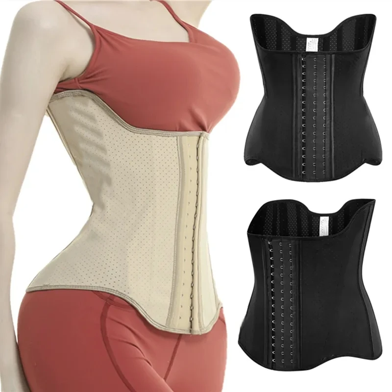 Latex Waist Trainer Angel's Wing Corset for Abdominal Contraction Fitness Exercise Steel Bones Modeling Strap Colombian Girdles