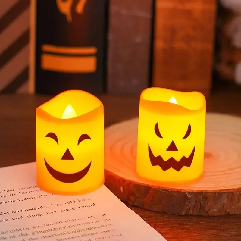 Plastic Orange LED Candle Light for Halloween Party Decor