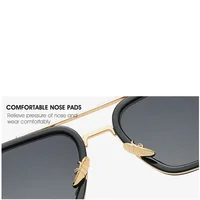 Lunettes de soleil mode cadre carré Tony Stark Style femmes lunettes de soleil hommes carré marque Design lunettes de soleil Oculos rétro mâle fer 6