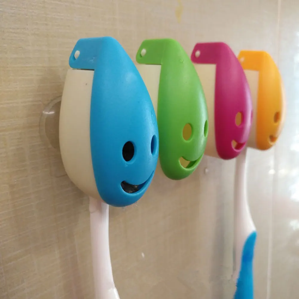 5 Pieces Toothbrush Cover Rack Holder Gripping Smile Face Suction Stand Mount Wall toothbrush holder,toothbrush covers