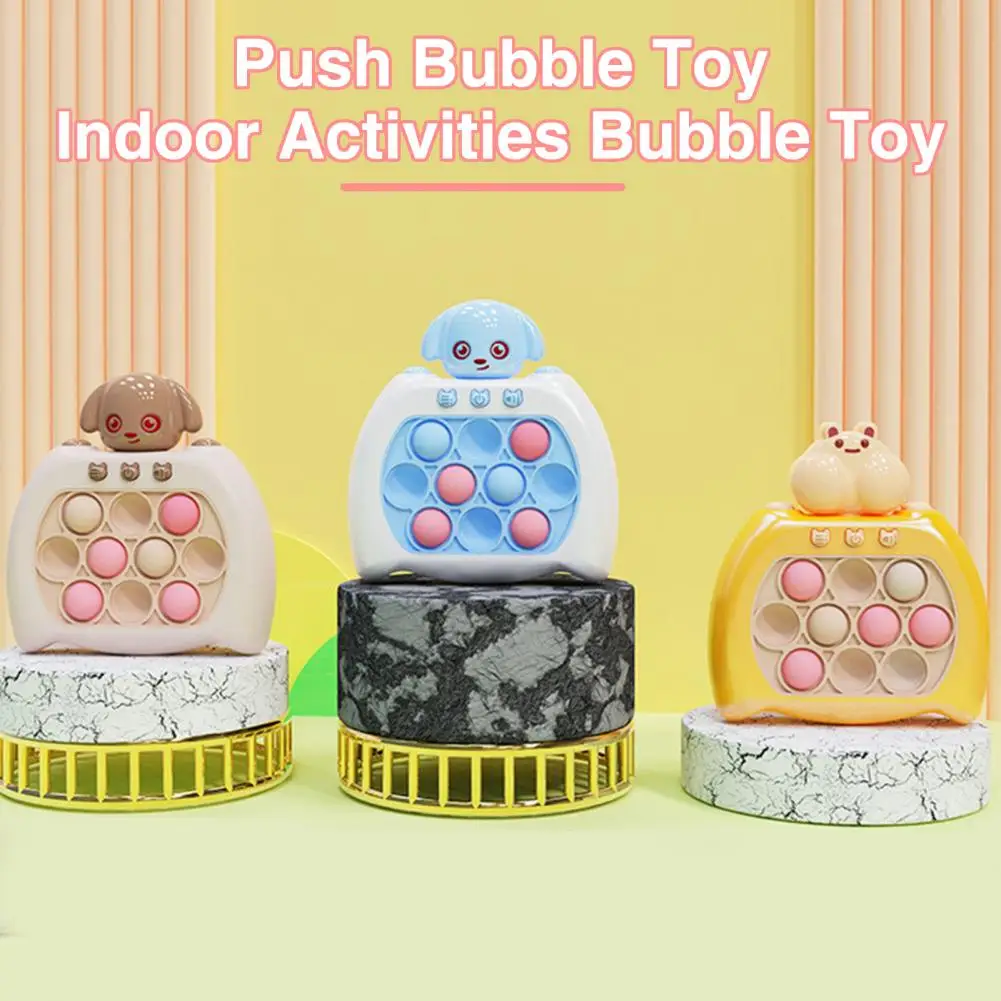 

Fast Push Bubble Game Console with Light & Music 4 Modes Handheld Whack-a-mole Toy Interesting Reaction Training Challenge Games