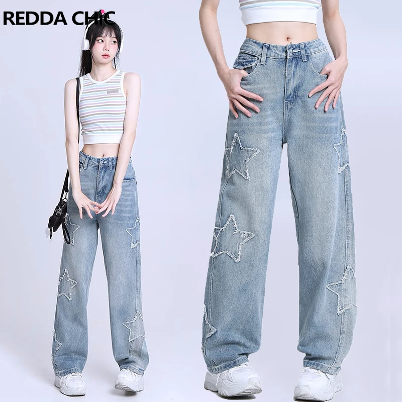 REDDACHiC-Women-Streetwear-Acubi-Pentagram-Y2k-Baggy-Jeans-Blue ...