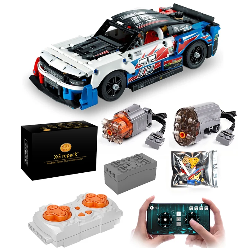 

XGREPACK Remote Control Motor Engine Kit for LEGO Technic Gen Chevrolet Camaro ZL1 42153 Kit - Motor MOC Set (NOT Included The c