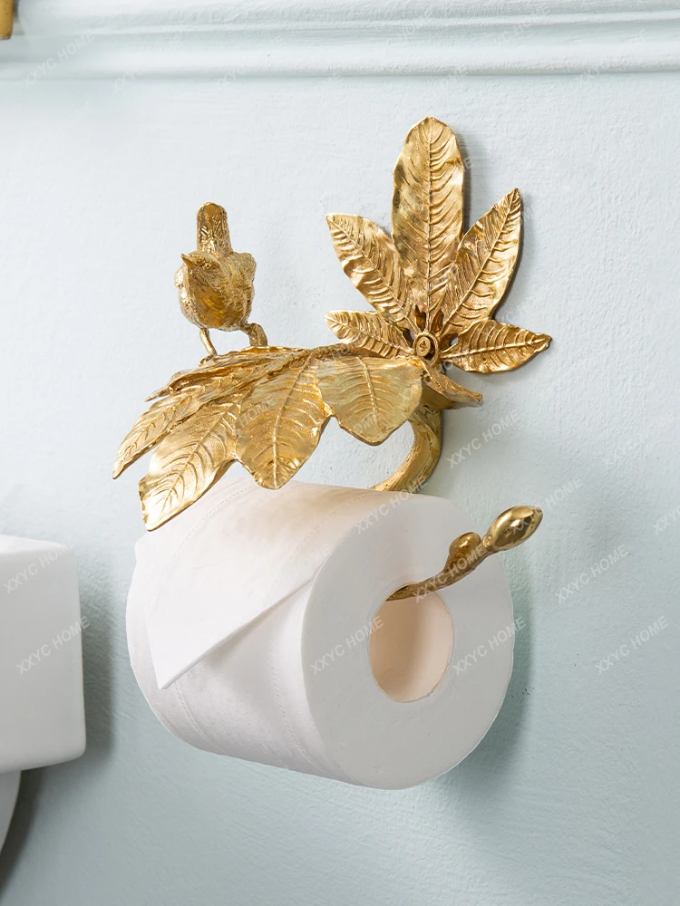 

Brass Entry Lux Elegant Brass Bird Roll Stand Vintage Bathroom Trunk