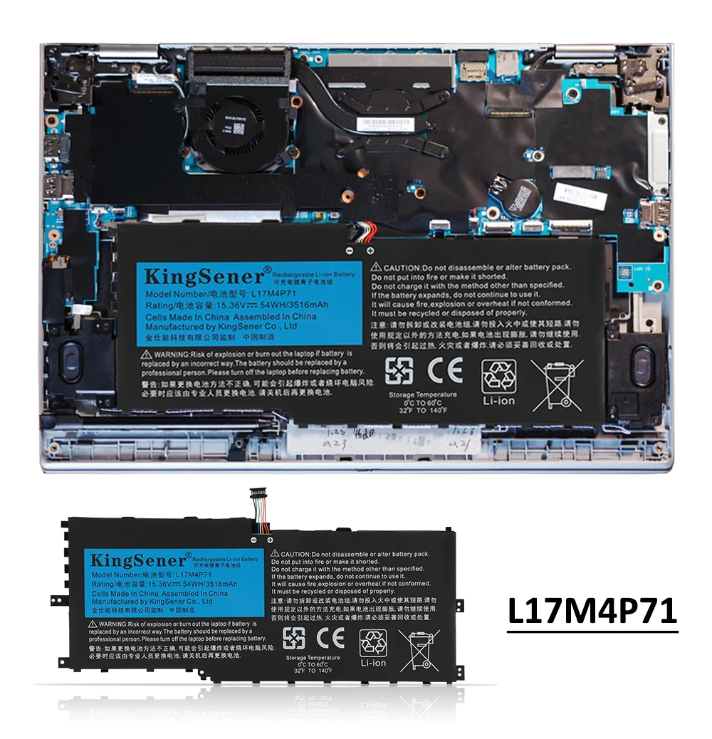 Kingsener L17m4p71 Bateria do Portátil para Lenovo Thinkpad x1 Yoga 3rd Gen 2023 Series L17m4p73 Sb10k97638 01av499 Sb10k97623 01av474 - Imagem 2