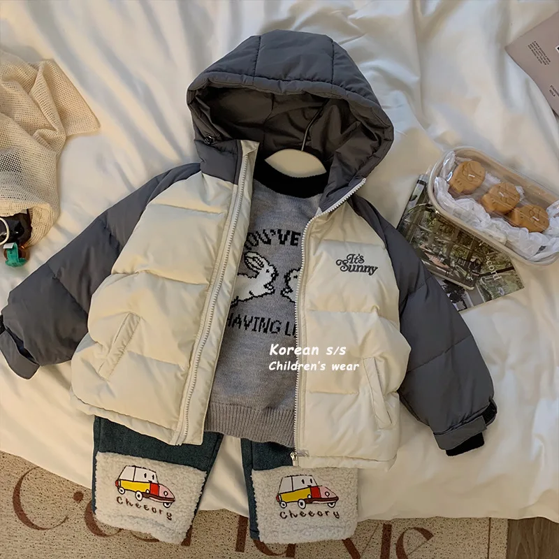 

'S Coat Children'S Korean-Style Letters 90 White Duck Casual Down Jacket Boys All-Matching