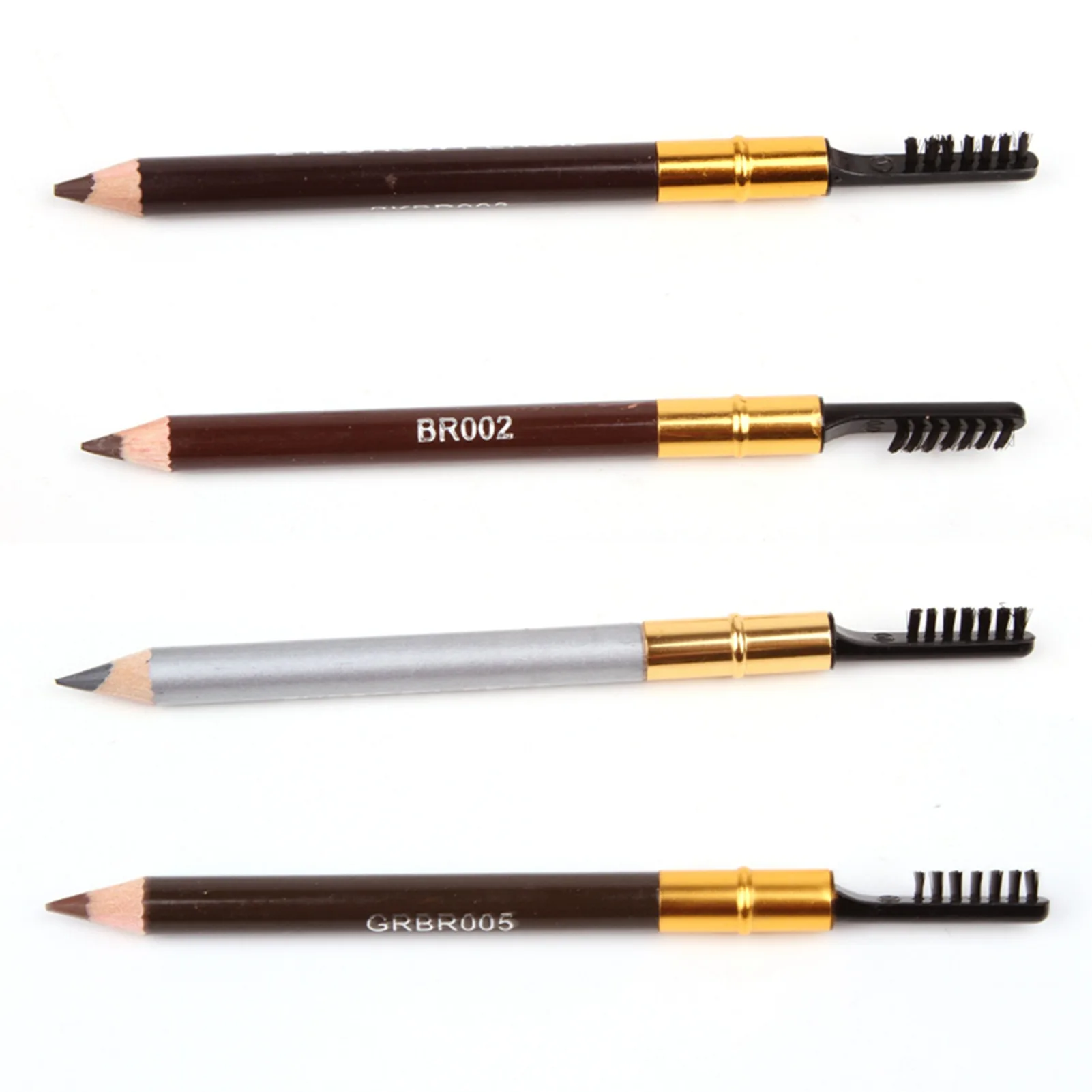 

4 colors Leopard Eyeliner Pencil With Eyebrow Brush Metal Upscale Eyeliner