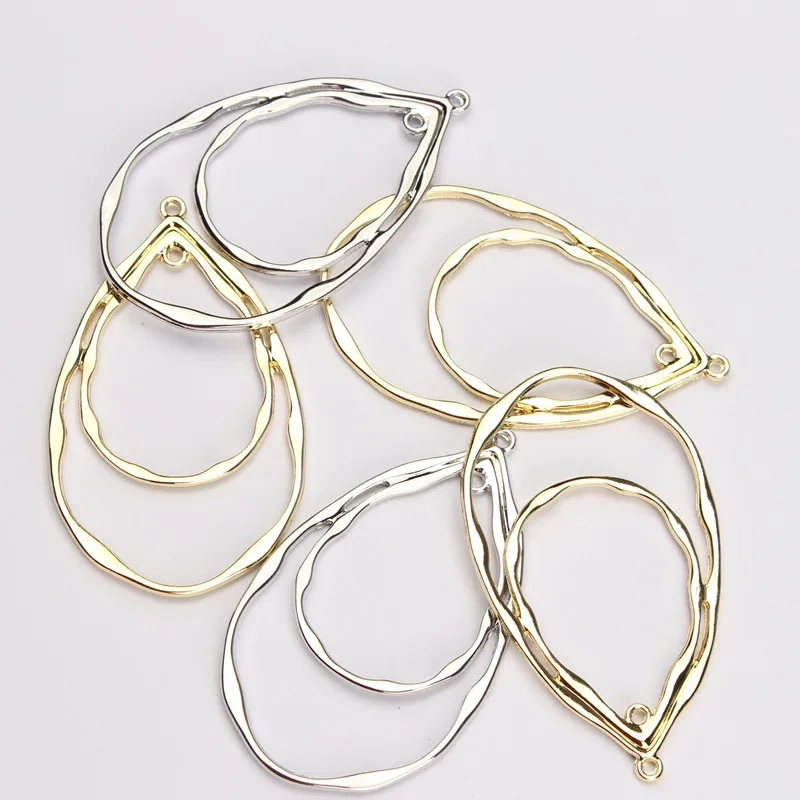 DIY Jewelry Making Supplies Geometric Zinc Alloy Charms with Hollow Design - 4
