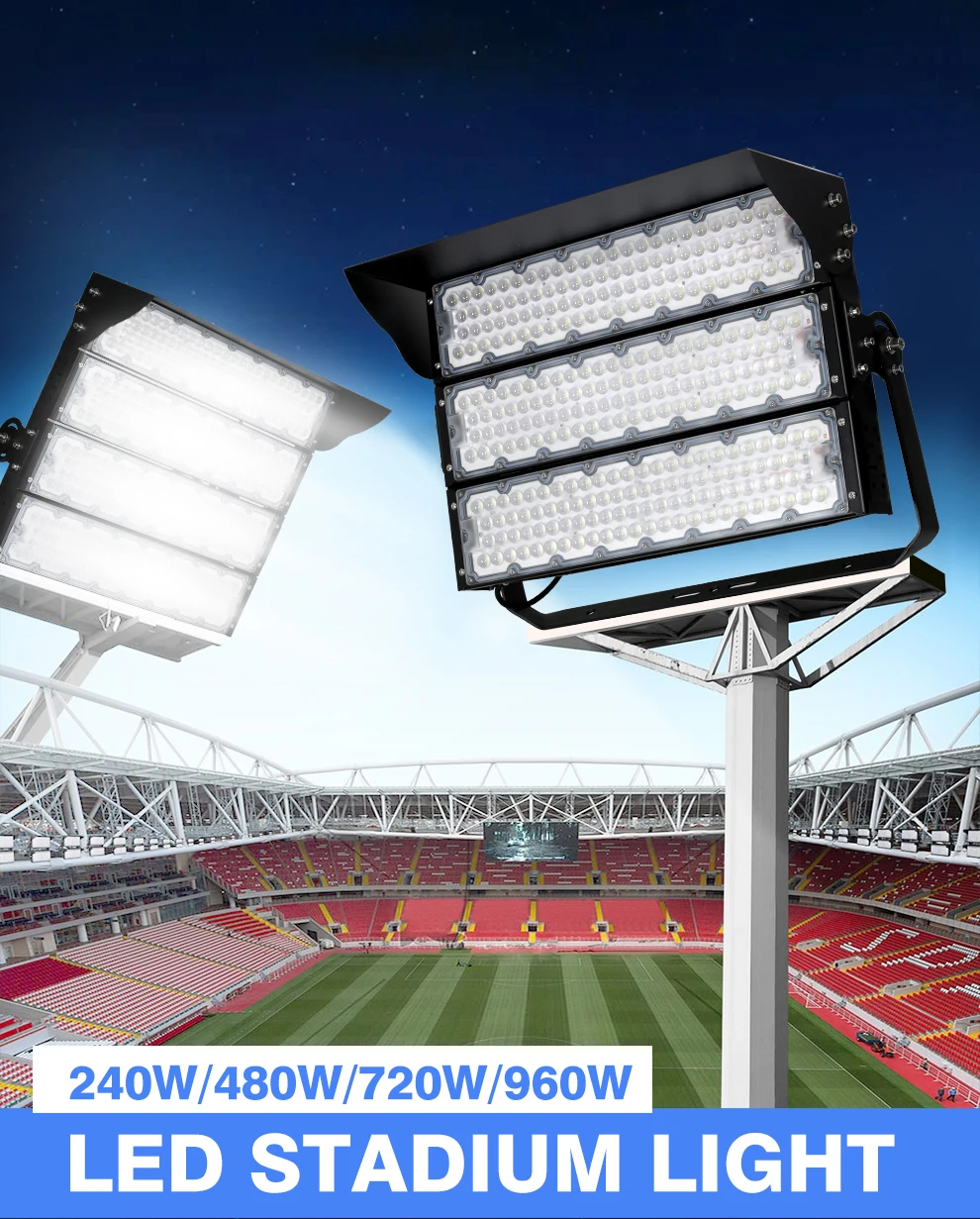 LED-Stadionslicht, 240 W, 480 W, 720 W, 6000 K, SMD2835, superhell, IP65, wasserdicht, für Fußballplatz-Tunnelbeleuchtung im Freien – Detail 1