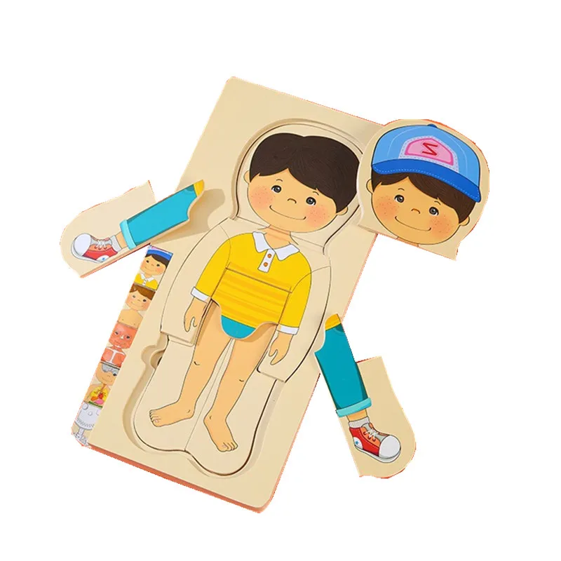 Wooden Human Body Puzzles for Toddlers 28 Piece Anatomy Puzzle Skeleton Human Body for Kids Educational Learning Preschool Toys 5