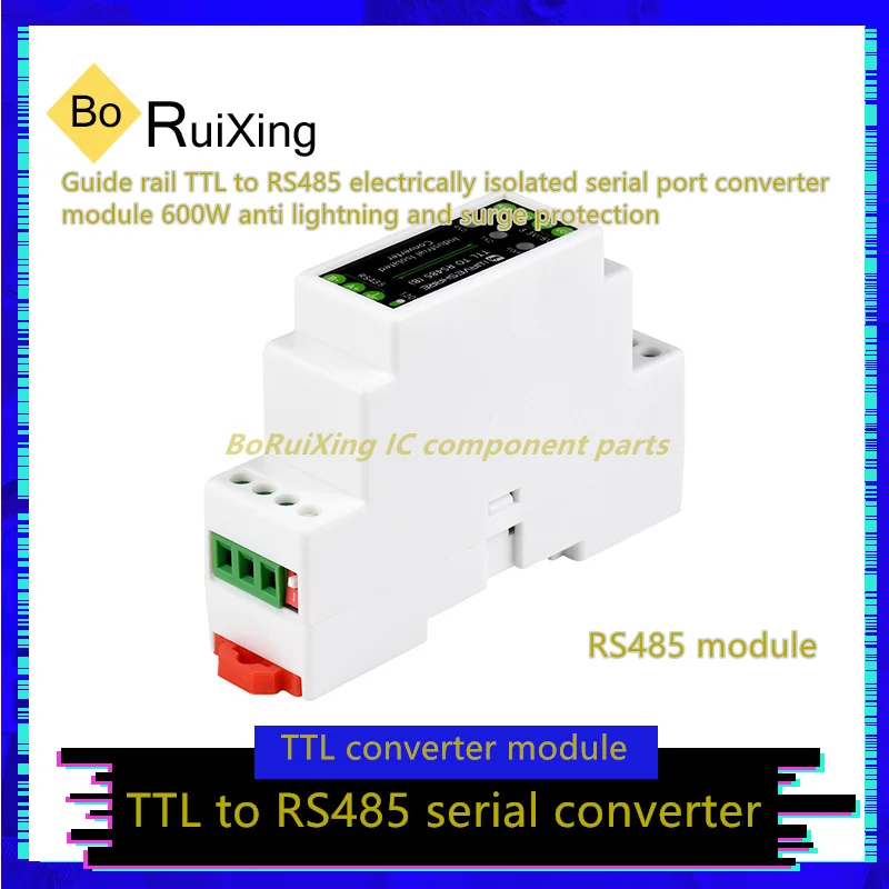 1 Pz/Lotto Ttl-To-Rs485-B Binario Di Guida Da Ttl A Rs485 Modulo Convertitore Porta Seriale Isolato Elettricamente 600W Anti Fulmine E Sovratensione