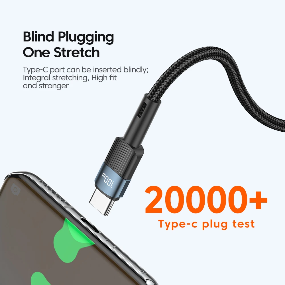 รูปสินค้า สายชาร์จ USB-C 100W ชาร์จเร็ว สำหรับ MacBook Samsung Xiaomi