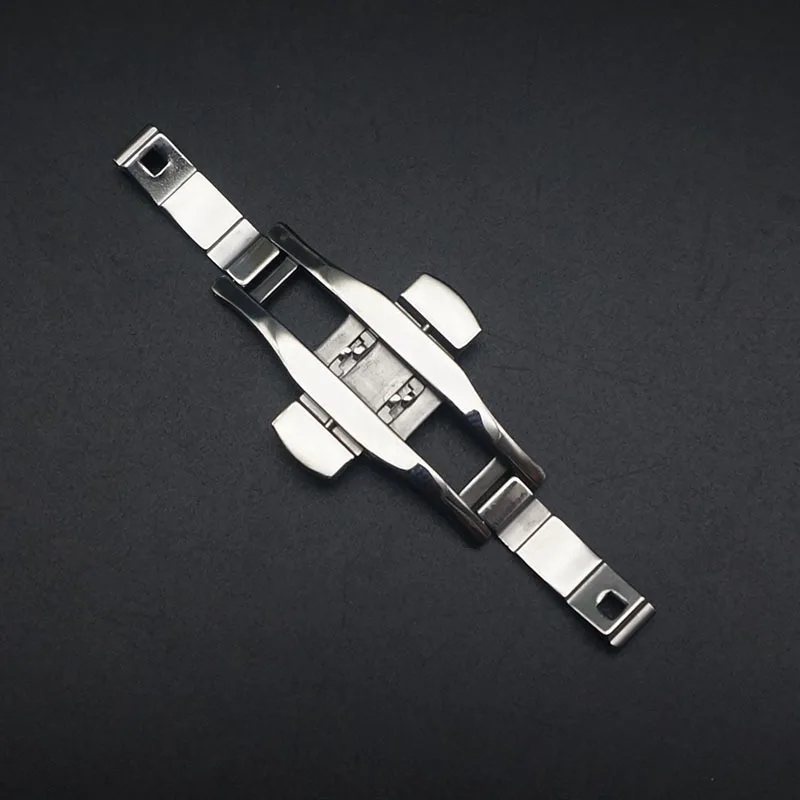 Watch Buckle Clasp For Longines Double Push Butterfly Watch Band Silver Buckle For Orient Button Accessories 4 5 6mm Stainless Steel watch buckle clasp,watch buckle