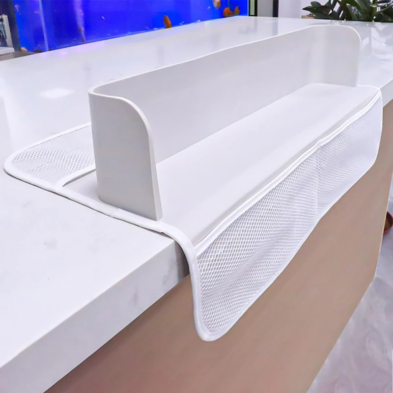 Bathroom Supplies Silicone Bathtub Toy Storage Rack With Suction Cups Splash Guard Organizer For Bathroom-A97Q