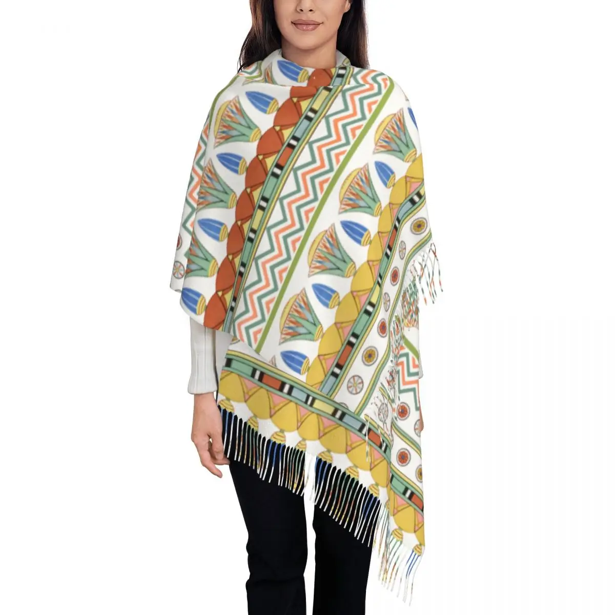 

Ancient Egyptian Paper Style Womens Warm Winter Infinity Scarves Set Blanket Scarf Pure Color