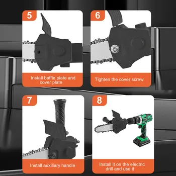 Hand Drill to Electric Chain Saw to Electric Saw Switch Head Drill to Hand Held Logging Saw Mini Electric Pruning Saw 3