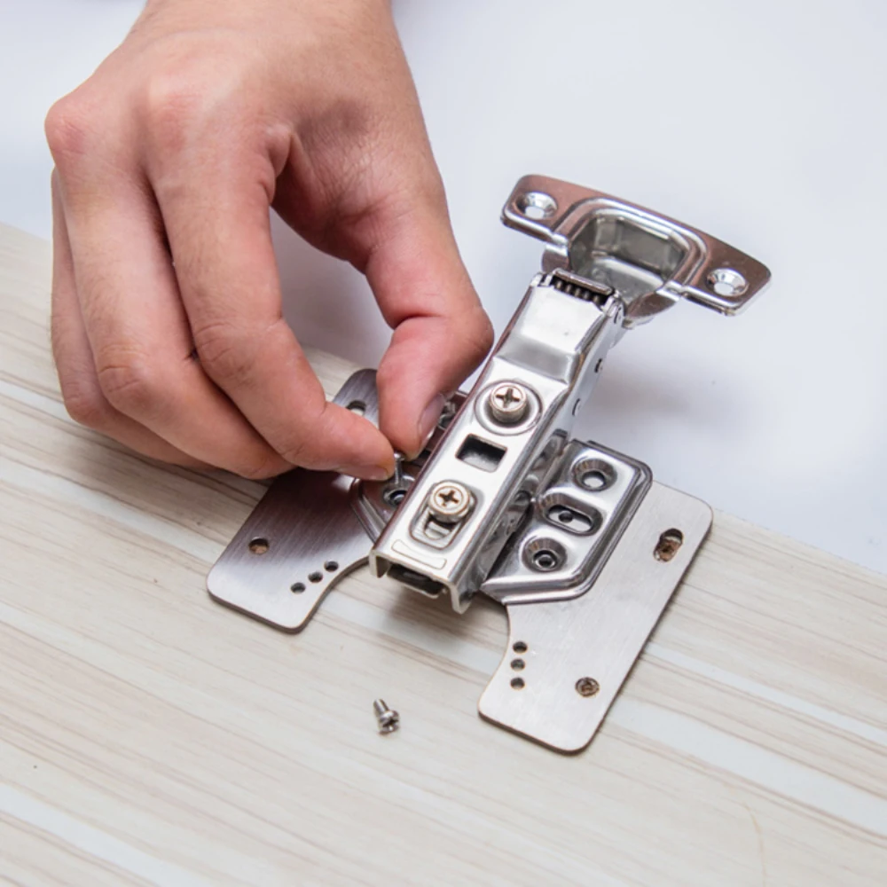 Description Picture 4 of item9x7cm Cabinet Hinge Repair Plate Kit Kitchen Cupboard Door Hinge Mounting Plate With Holes Flat Fixing Brace Brackets Tools
