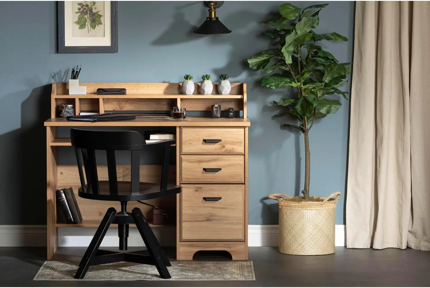 a Computer Desk with Hutch 2