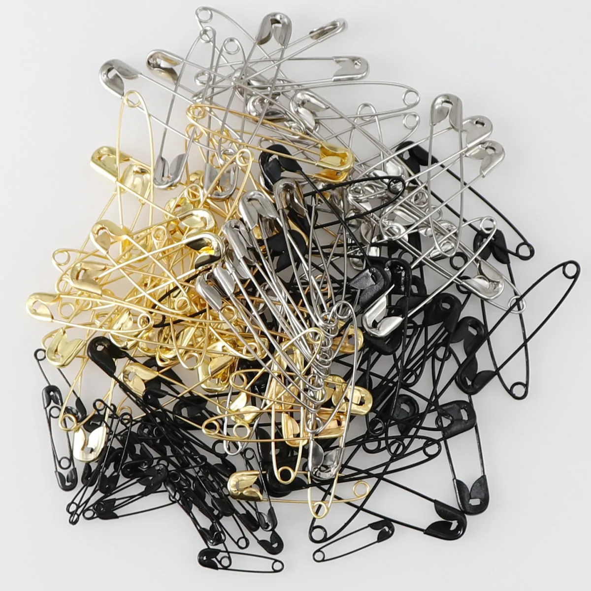 200 Pieces Safety Pins Findings Silver Golden Black Anti Copper 19mmx5mm  Safety Pin DIY Jewelry Findings