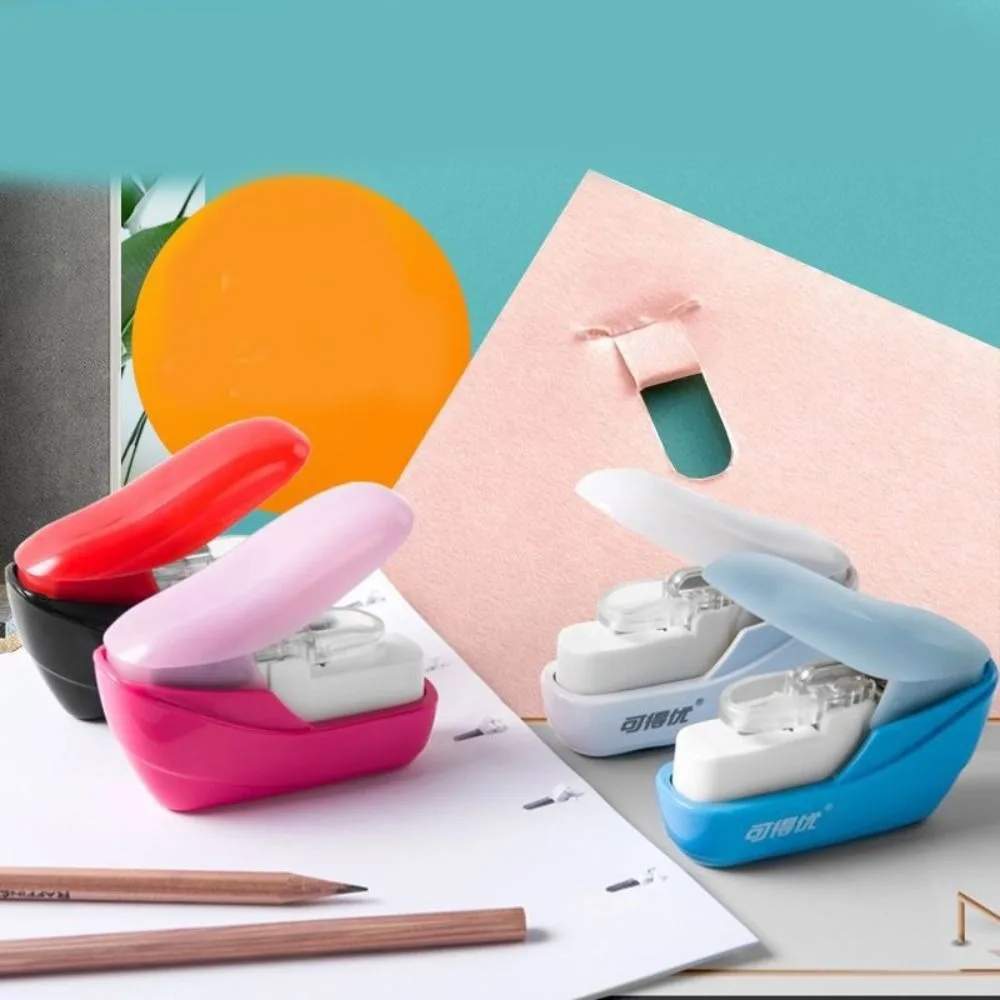 

No Nails Muti-Color No Staples Stapling Machine Mini Cute Book Stapleless Stapler Paper Stapling Stapler Without Staple Stapler