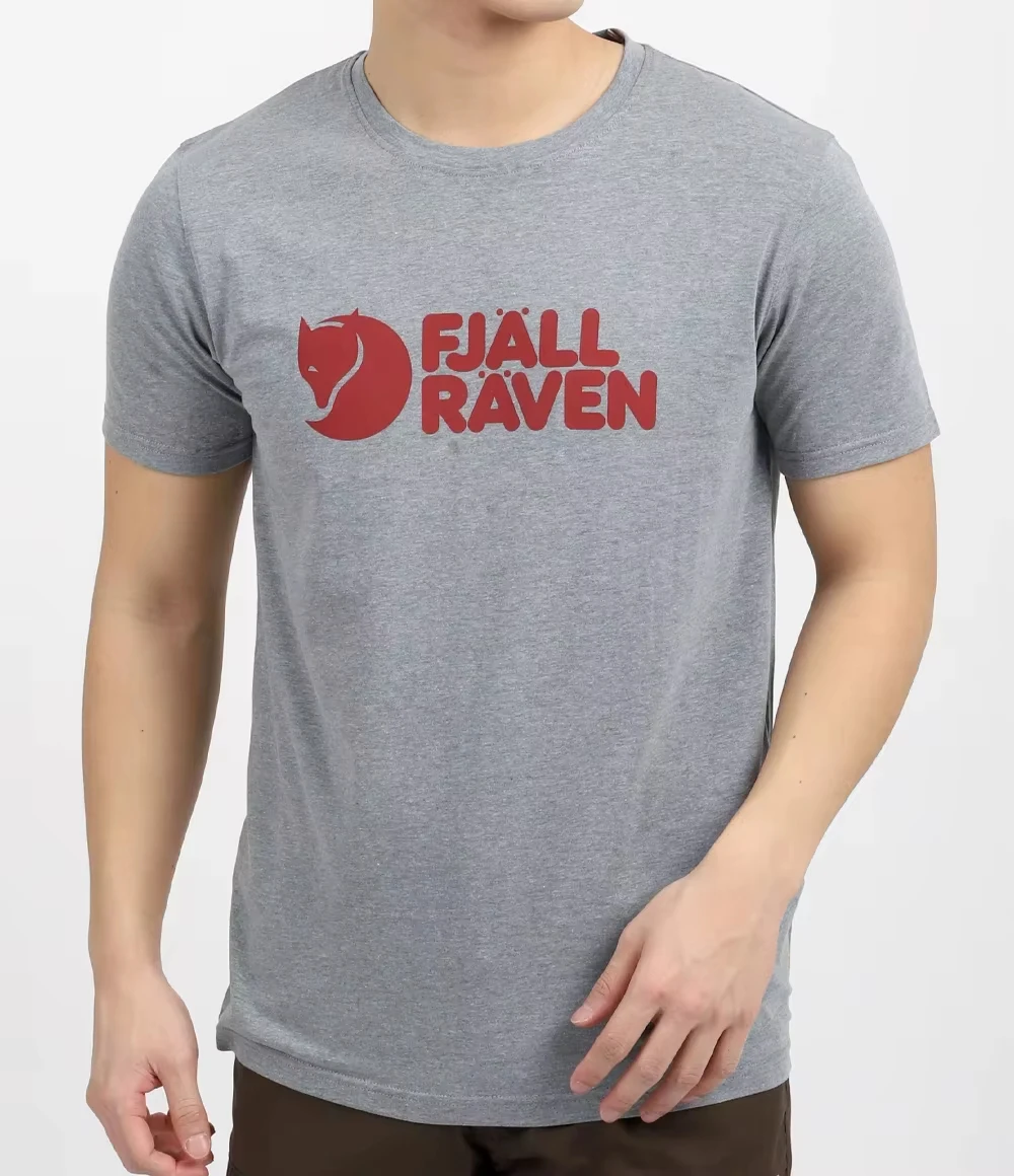 Men's Shirts FJALLRAVEN Arctic Fox Classic Print Casual Crew Neck Short Sleeve Loose Sports T-Shirt Tops Men Clothing Tee
