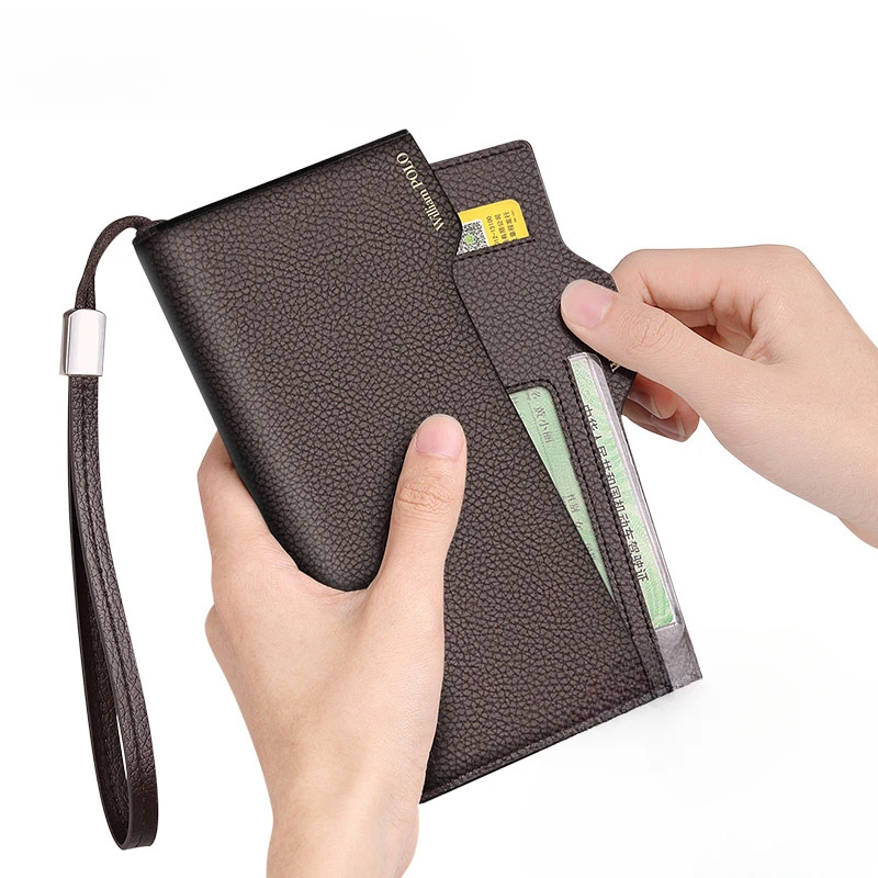 2024 Classic Business Men's Genuine Leather Wallet Long Multi Card Large Capacity Handheld Bags Card Bag portemonnee heren