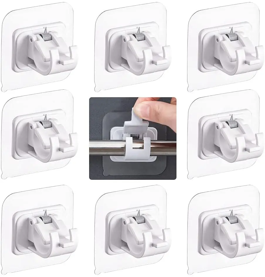 2pcs Self Adhesive Curtain Rod Bracket No Drill Drapery Hooks