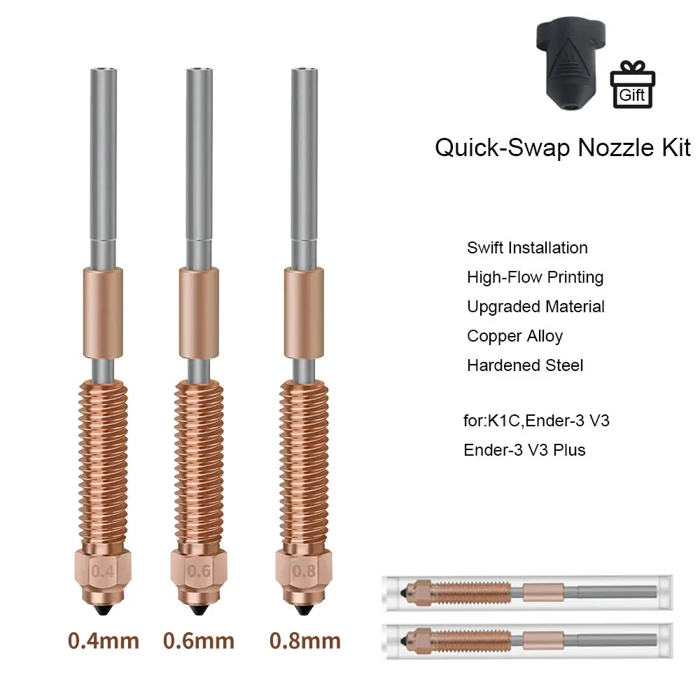 Creality K2 Plus Combo Hotend, originele keramische verwarmingsblokkit, Eenhoorn Quick-swap mondstukkit, 350°C hoge temperatuurbestendigheid