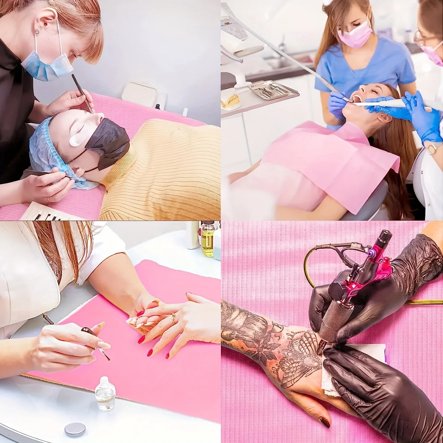 125/50/25Pcs Black One-time Tattoo Cleaning Wipes Pad Disposable Dental Piercing Bibs Waterproof Sheets Paper Tattoo Accessories