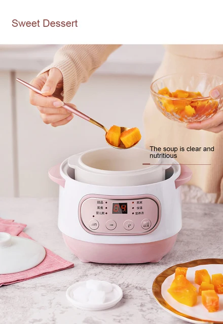 200W Home Electric Stew Pot Waterproof Electric Food Stew Ceramic Material  Stew Pot Pregnant Baby Tonic Food Warmer