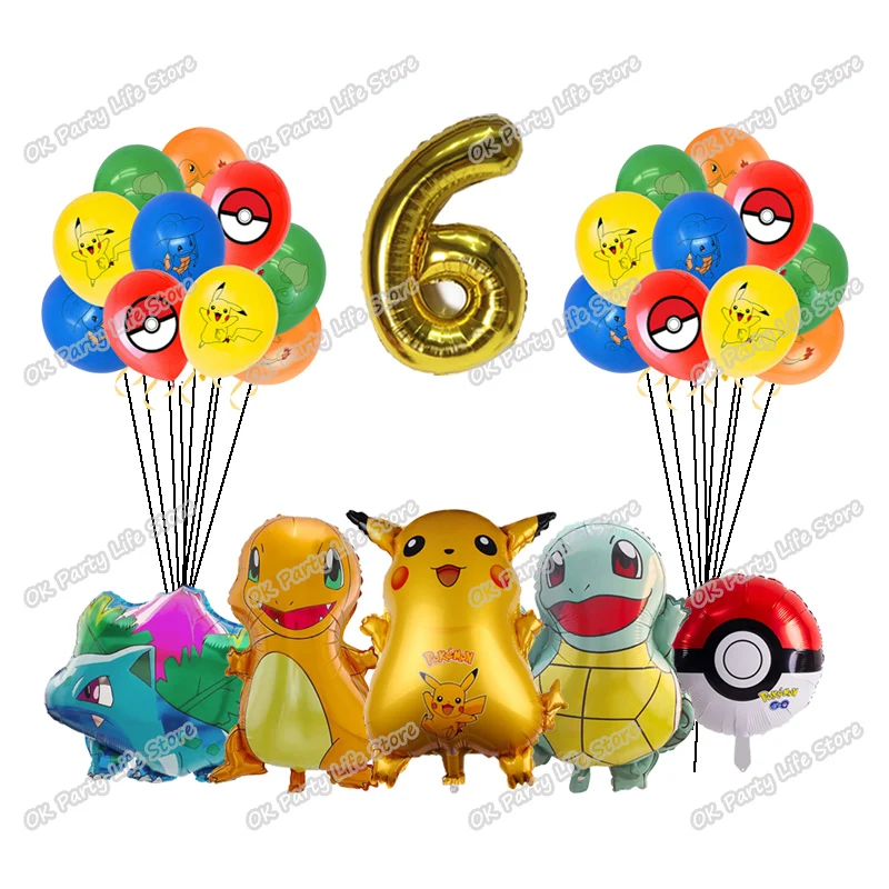 thumbnail image 1 of Decoración para fiesta de cumpleaños de Pokémon Pikachu Lightning, nuevo juego de globos, suministros para eventos infantiles, vajilla desechable, pancarta, máscara, fondo, 1 of 5