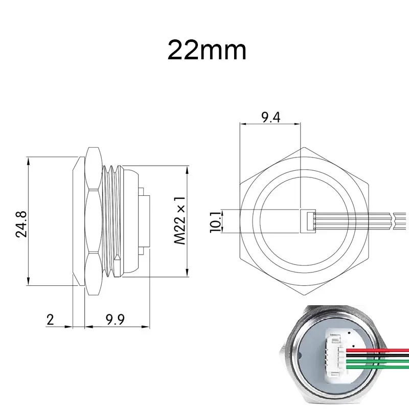 ตัวเลือกสินค้า ปุ่มสวิตช์ LED ปรับแต่งได้ กันน้ำ สำหรับ DIY