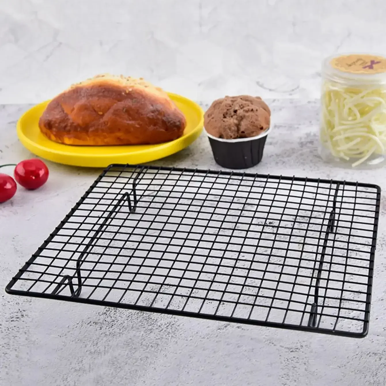 1pc-High Carbon Steel Nonstick Cake Cooling Rack