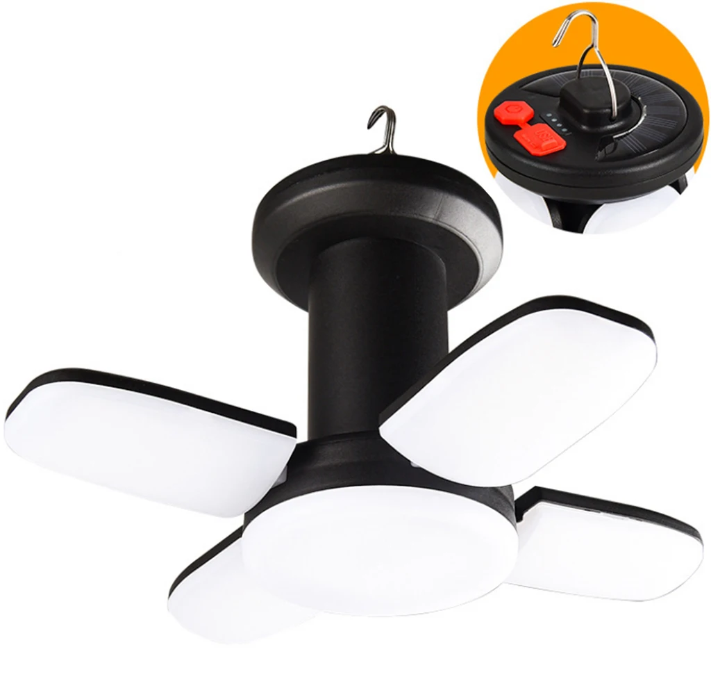 

Potrable Outdoor Lighting LED Leaf Camping Lamp Hung Solar USB Rechargeable Tent Camping Lights for Fishing Travel Lanterns