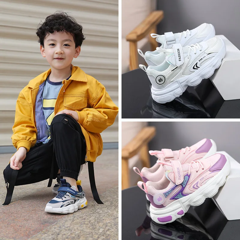 

Children's Sports Shoes 2024 Summer New Style Comfortable and Simple Running Shoes for Middle and Large Children, Boys and Girls