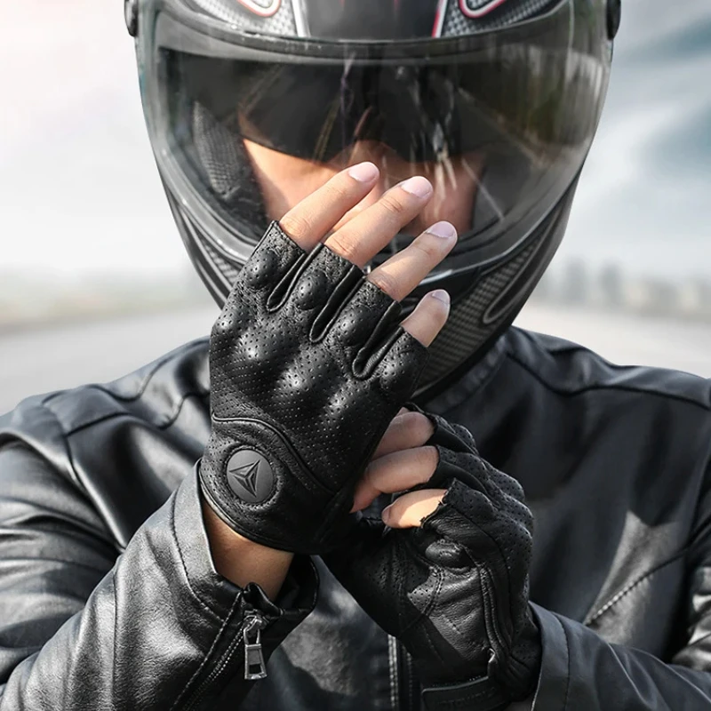 

Motowolf Summer Breathable Gloves Motorcycle Gloves Men's Perforated Half Finger Motorcycle Leisure Riding Vintage Gloves