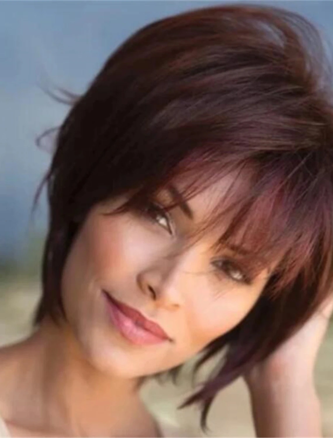 

Synthetic Wig Natural Straight Bob Wig Short Dark brown Synthetic Hair Wigs
