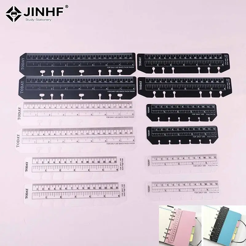 A5/A6/A7 6 Holes Ruler For Binder Planner Notebooks Office School Index Ruler Bookmark Notebooks Accessories 2 pack a6 refill lined paper 6 holes inserts 80 sheets 160 pages for a6 refillable binder journals notebooks planner organizer