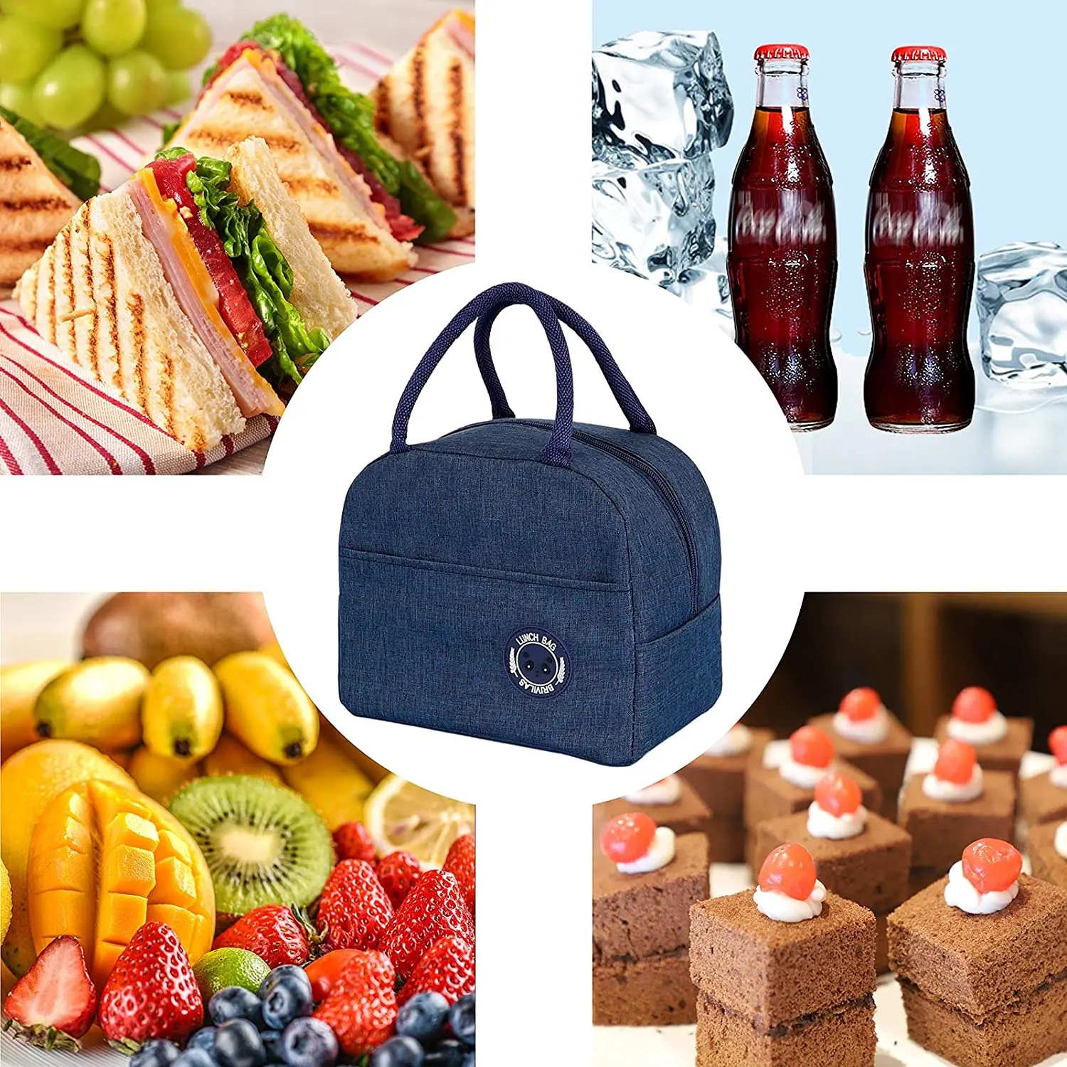 Portable Thermal Lunch bag Food Picnic Cooler Canvas for Women Bags Lunch Box Bags Picnic Handbag Insulated Small food cooling