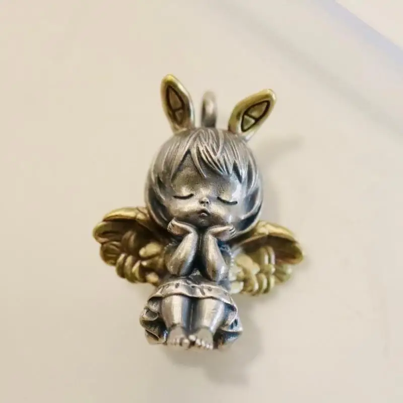 Retro Punk Cute Little Angel Ciondolo In Metallo Bambina Collana In Preghiera Charm Ladies Female Birthday Party Jewelry Gift
