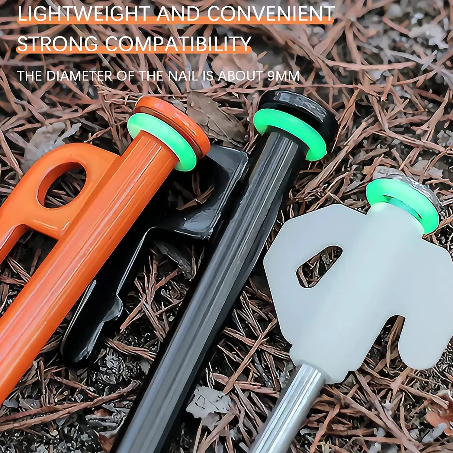 Camping Tent Accessories 10-100pcs Silicone Luminous Tent Ground Nail Ring O-shaped Fishing Rod Ring Multifunctional Night Light Outdoor Tents Accessor