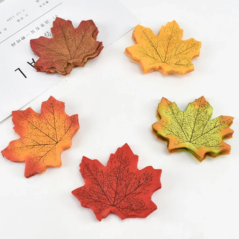 50/100/200Pcs Artificial Silk Maple Leaves Fabric Tree Leaf DIY Halloween Thanksgiving Day Multicolor Autumn Fall Party Decors artificial plants artificial plant artificial plant decoration artificial leaves