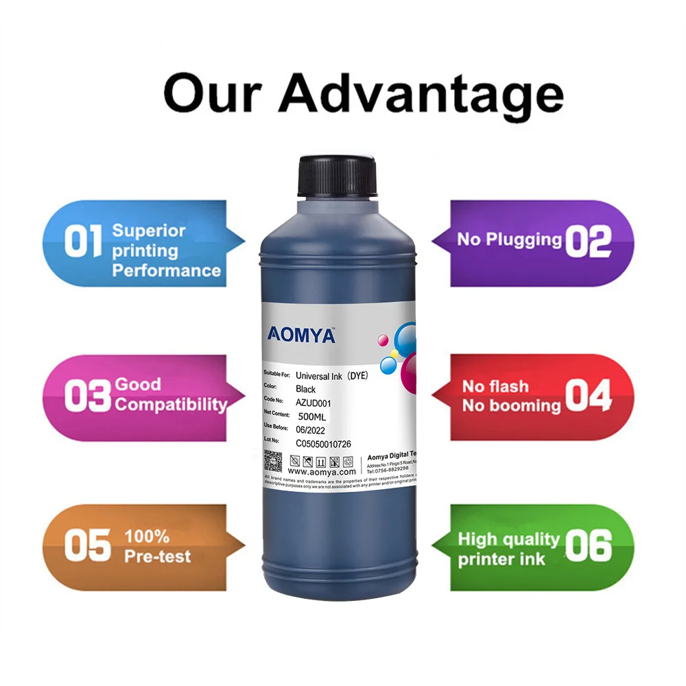 Dye Ink Kit Ink Refill Kit Ink Cartridge Refill Kit 500ML for HP etc