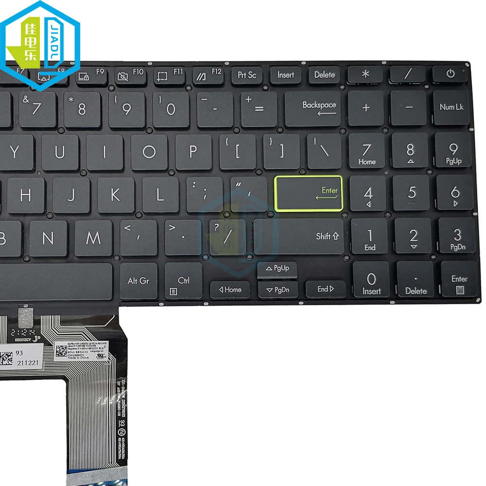 Backlight us ui Azerty Teclado Francês Asus S15 S533 S533fa-ds74 M513 Vivobook X513 X513ep-bq X513ua X513ea-bq653 510gla00 - Imagem 3