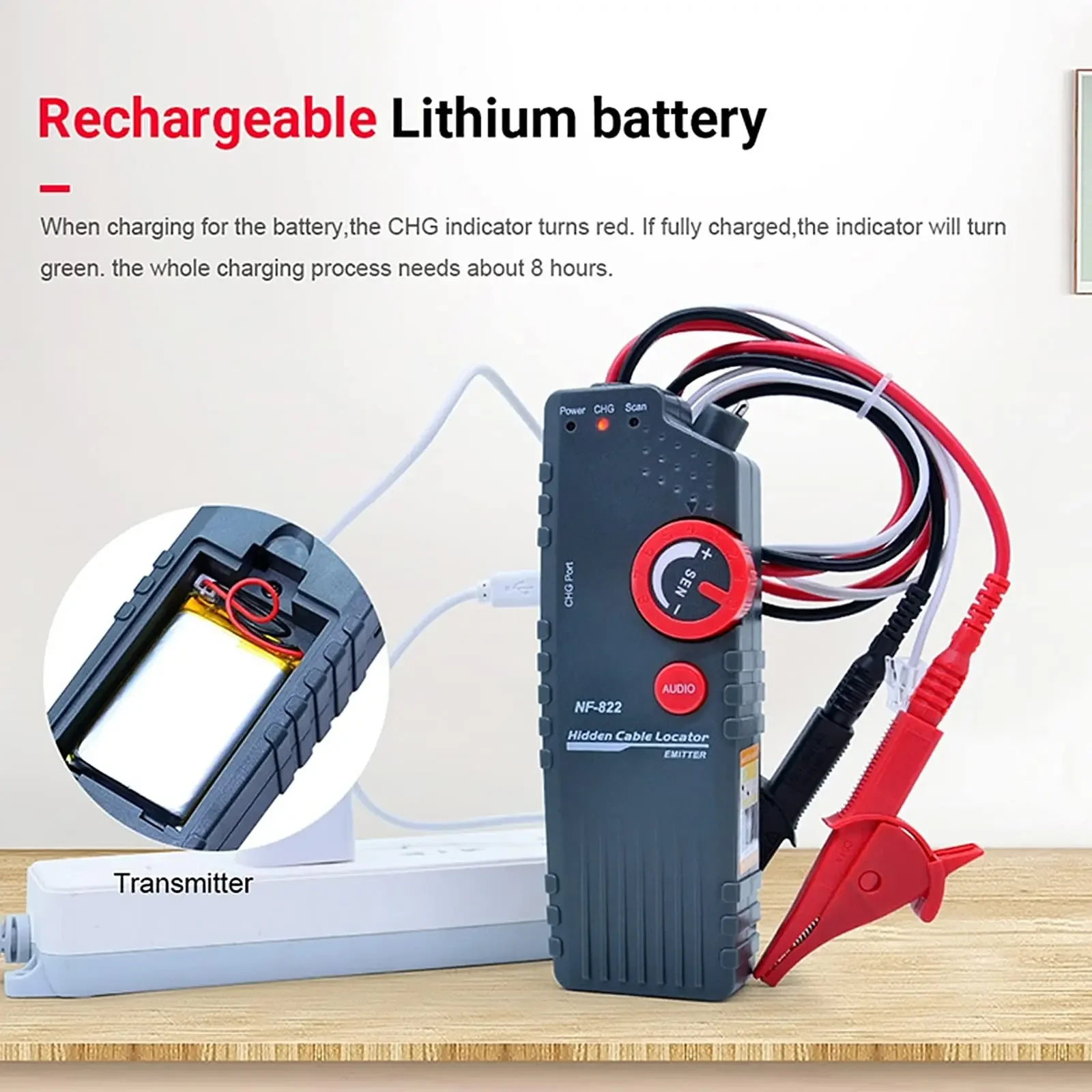 NF-822 underground cable tracker anti-interference cable locator high & low voltage wire tracker tester line finder