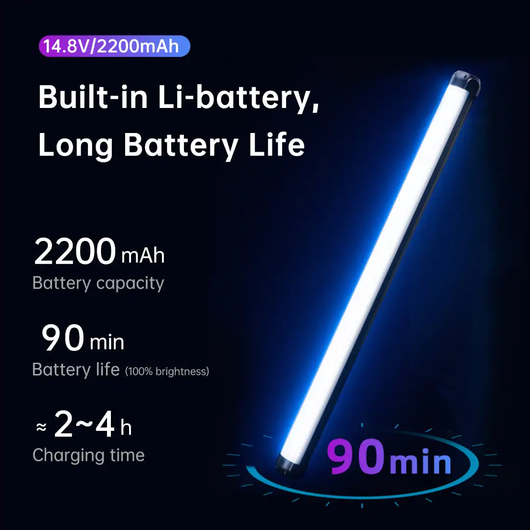 K60 RGB LED Stick Light 20W Handheld Tube Wand Stick 2500K-8500K Photography Lig
