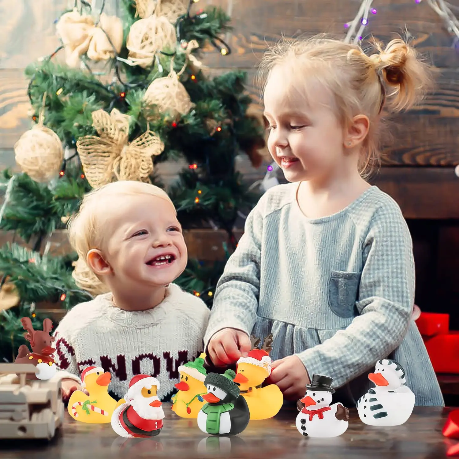 2/6/12PC Christmas Rubber Ducks, Bath Rubber Ducky Toys Cute Holiday Rubber Ducks Ducking for Holiday Celebrations Party 5